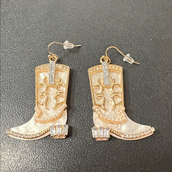 Gold Boot Earrings - Picture 2 of 4